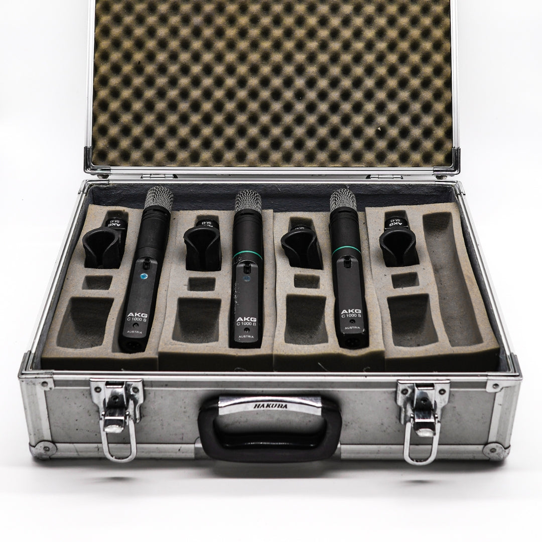 AKG C1000S Condenser Mic x 3 With Flight Case